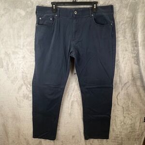 Iron Co Mens Navy Blue Stretch Cotton Chino Pants 38x32 Preppy Workwear Casual